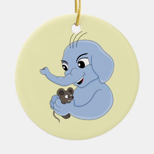 Cartoon van de acute olifant keramisch ornament (Voorkant)