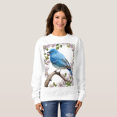 Cartoon van de bergblauwe vogel met Syringa Trui (Voorkant volledig)