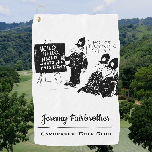 CARTOON van de Britse Politieacademie Golfhanddoek