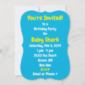 Cartoon van de Cute Shark Family Kaart (Achterkant)