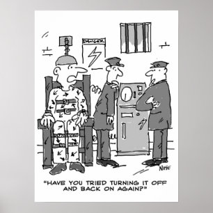 Cartoon van de defecte elektrische stoel - Funny Poster