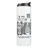 Cartoon van de defecte elektrische stoel - Funny Thermosbeker (Gedraaid links)