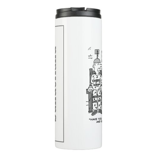 Cartoon van de defecte elektrische stoel - Funny Thermosbeker (Achterkant)