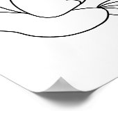 Cartoon van de Dove Bird Colour Page Poster (Hoek)