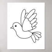 Cartoon van de Dove Bird Colour Page Poster (Voorkant)