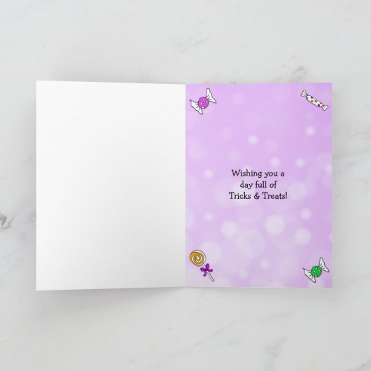 Cartoon van de Eenhoorn van Halloween van kinderen Kaart (Binnen)