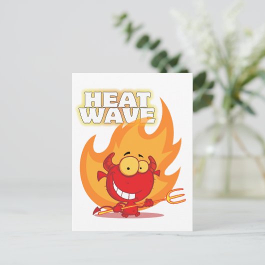 cartoon van de grappige hittegolf briefkaart (Staand voorkant)