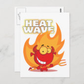 cartoon van de grappige hittegolf briefkaart (Voorkant / Achterkant)