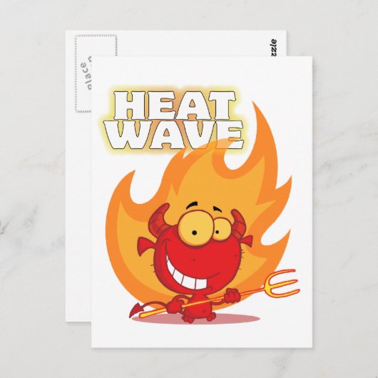 cartoon van de grappige hittegolf briefkaart (Voorkant / Achterkant)