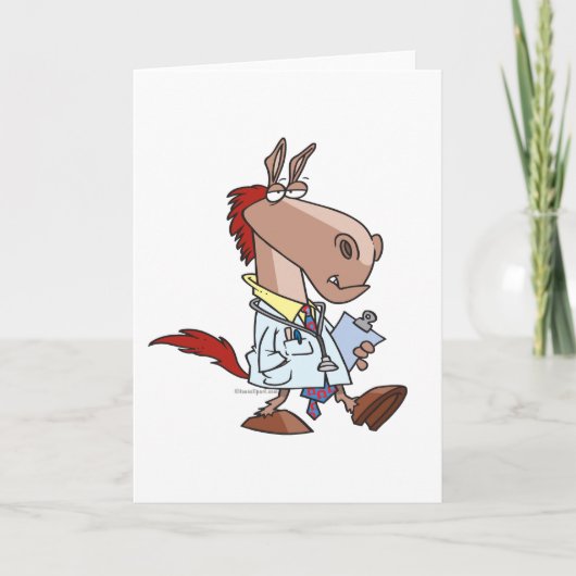 cartoon van de grappige paardendokter kaart (Voorkant)
