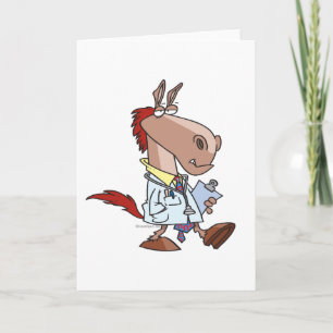 cartoon van de grappige paardendokter kaart