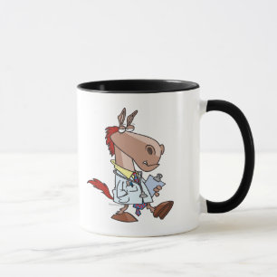 cartoon van de grappige paardendokter mok