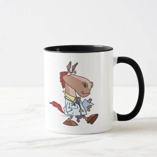 cartoon van de grappige paardendokter mok (Rechts)