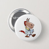 cartoon van de grappige paardendokter ronde button 5,7 cm (Voorkant /achterkant)
