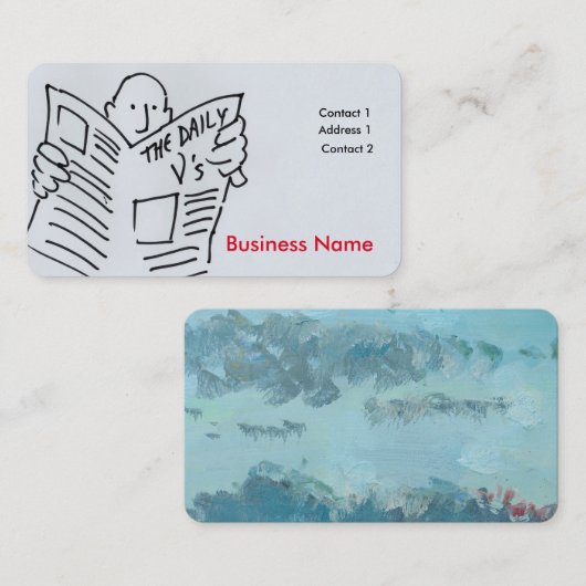 Cartoon van de Griekse krant New Griekse Letter gr Visitekaartje (Voorkant / Achterkant)