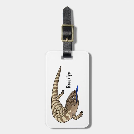 Cartoon van de hagedis bagagelabel (Voorkant verticaal)