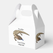 Cartoon van de hagedis bedankdoosjes (Voorkant Zijde)