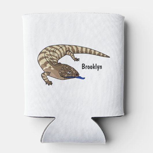 Cartoon van de hagedis blikjeskoeler (Achterkant)