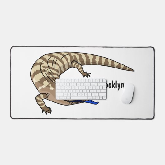 Cartoon van de hagedis bureaumat (Keyboard & Muis)
