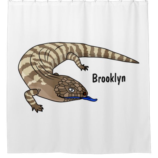 Cartoon van de hagedis douchegordijn (Voorkant)