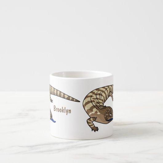 Cartoon van de hagedis espresso kop (Voorkant)