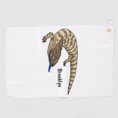 Cartoon van de hagedis golfhanddoek (Horizontaal)