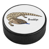 Cartoon van de hagedis hockey puck (3/4)