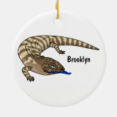 Cartoon van de hagedis keramisch ornament (Achterkant)