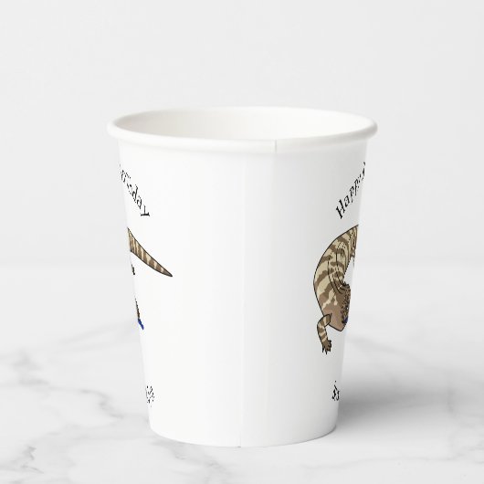 Cartoon van de hagedis papieren bekers (Rechts)