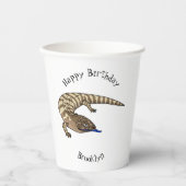 Cartoon van de hagedis papieren bekers (Voorkant)