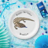 Cartoon van de hagedis papieren bordje (Feest)