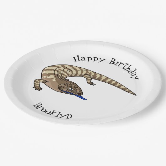 Cartoon van de hagedis papieren bordje (Gekanteld)