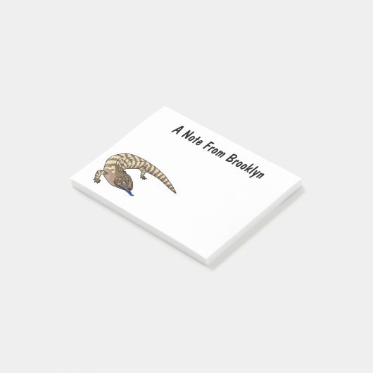 Cartoon van de hagedis post-it® notes (Schuin)