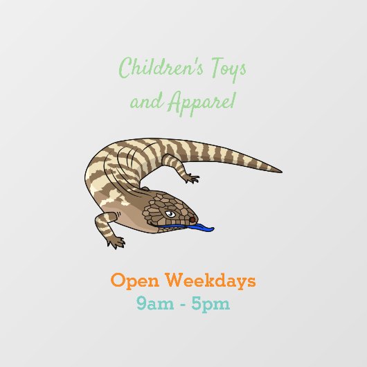 Cartoon van de hagedis raamsticker (Vel)