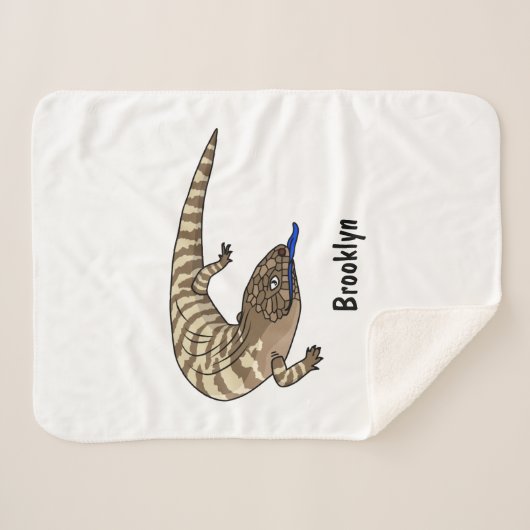 Cartoon van de hagedis sherpa deken (Voorkant (horizontaal))