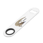 Cartoon van de hagedis speed flessenopener (Achterkant Gekanteld)