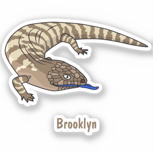 Cartoon van de hagedis sticker (Voorkant)