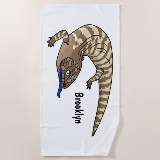 Cartoon van de hagedis strandlaken (Voorkant)