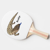 Cartoon van de hagedis tafeltennisbatje (Zijkant)