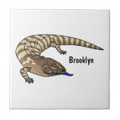 Cartoon van de hagedis tegeltje (Voorkant)