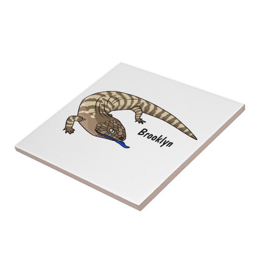 Cartoon van de hagedis tegeltje (Zijkant)