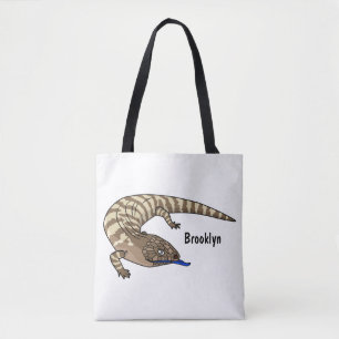 Cartoon van de hagedis tote bag