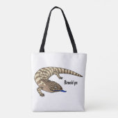 Cartoon van de hagedis tote bag (Achterkant)