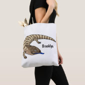 Cartoon van de hagedis tote bag (Dichtbij)