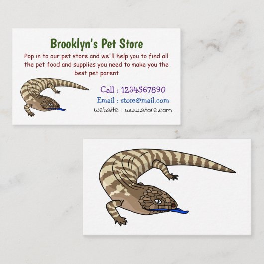 Cartoon van de hagedis visitekaartje (Voorkant / Achterkant)