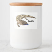 Cartoon van de hagedis voedselcontainer etiket (Voorkant)