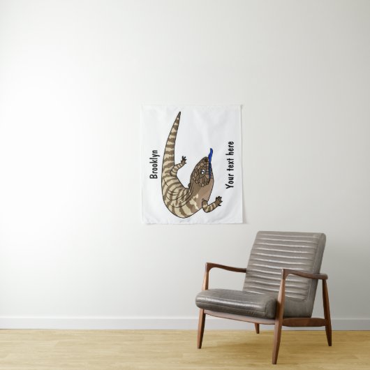 Cartoon van de hagedis wandkleed (In situ)