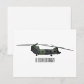 Cartoon van de helikopter van het Chinese leger Briefkaart (Voorkant / Achterkant)