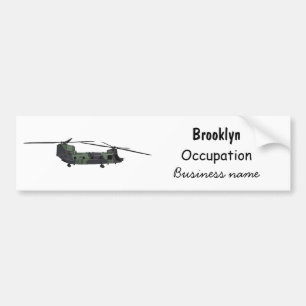 Cartoon van de helikopter van het Chinese leger Bumpersticker