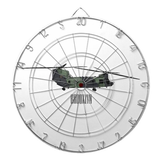 Cartoon van de helikopter van het Chinese leger Dartbord (Voorkant)
